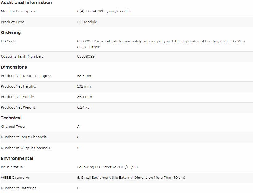 ABB AI801 3BSE020512R1