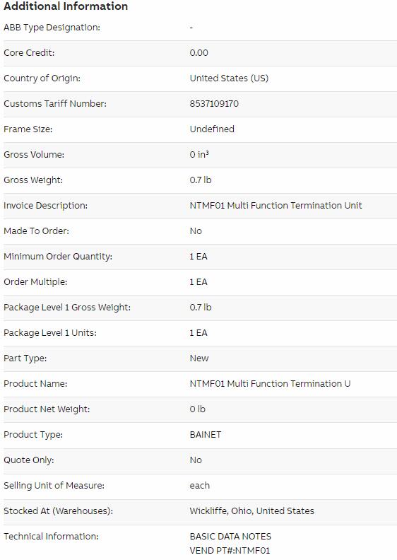ABB NTMF01