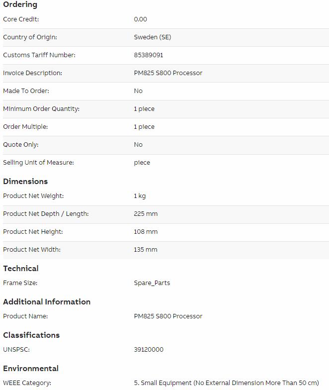 ABB PM825 3BSE010796R1